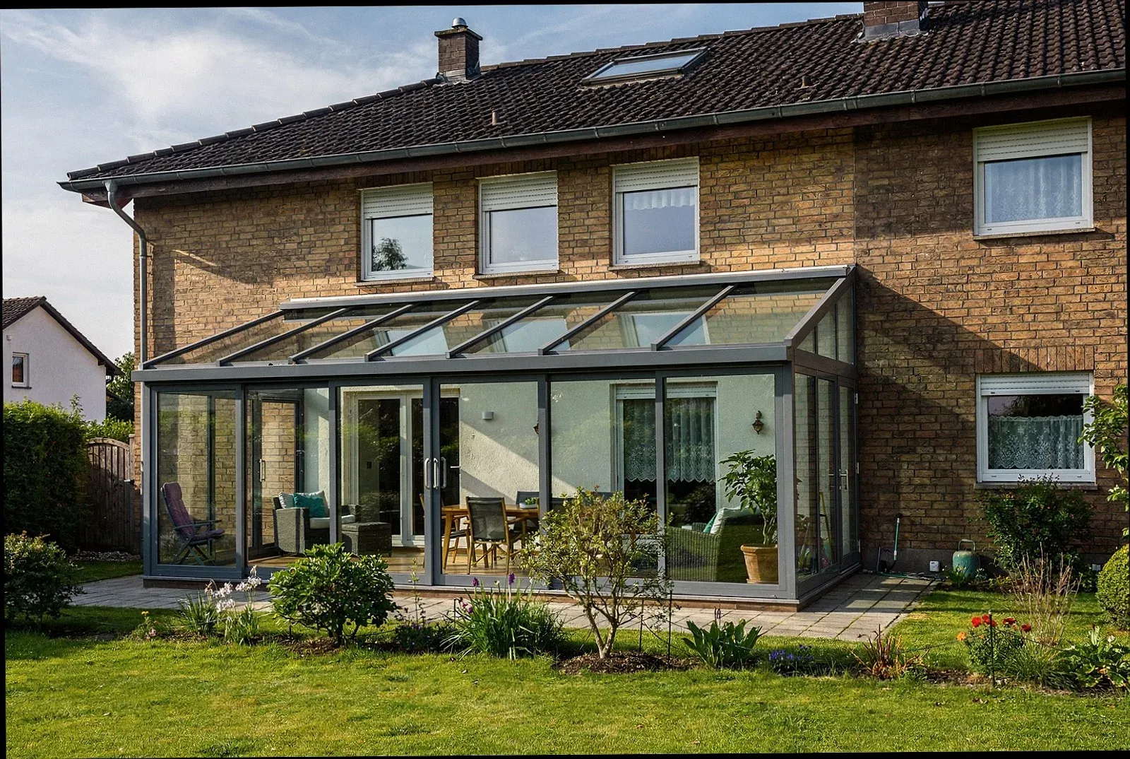 Umgebaute Terrasse zum Wintergarten in Schwerte-Ost